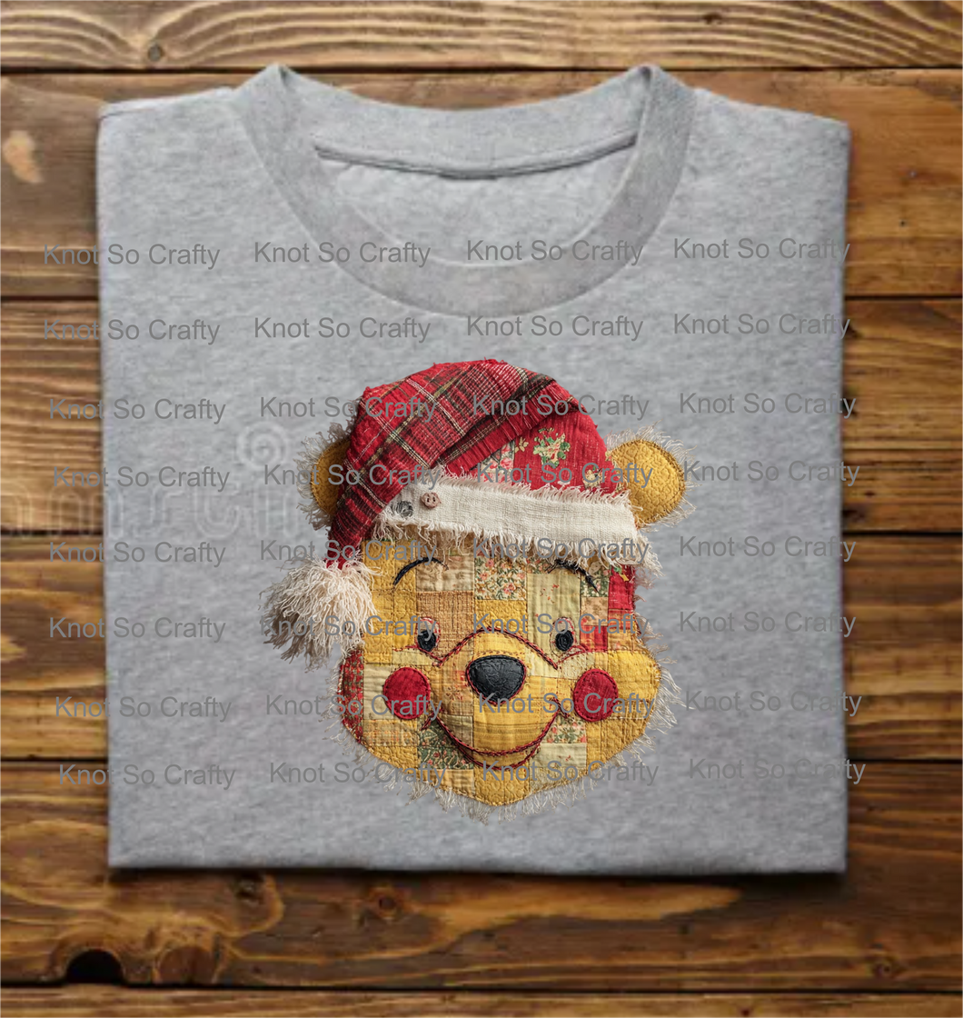 12411- pooh patchwork - christmas