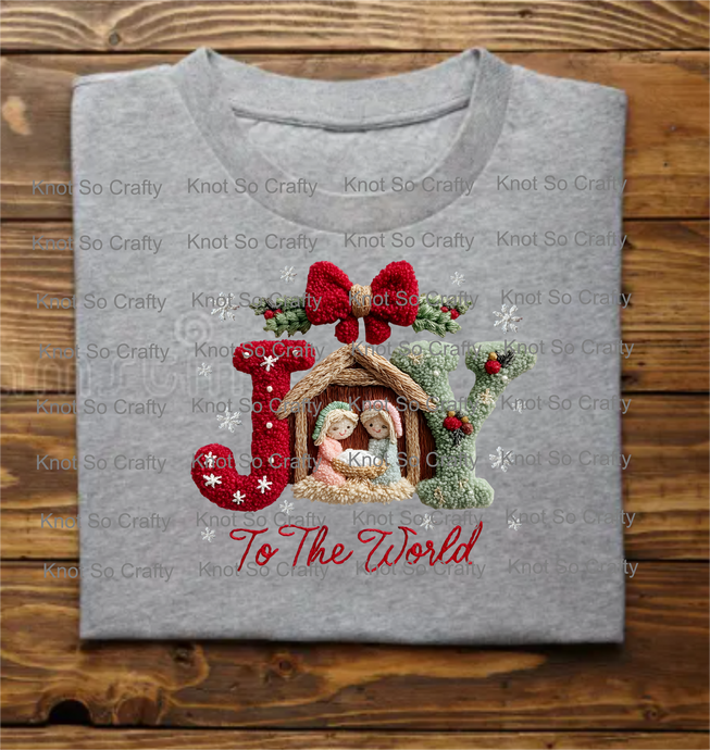 12421- joy to the world faux yarn - christmas