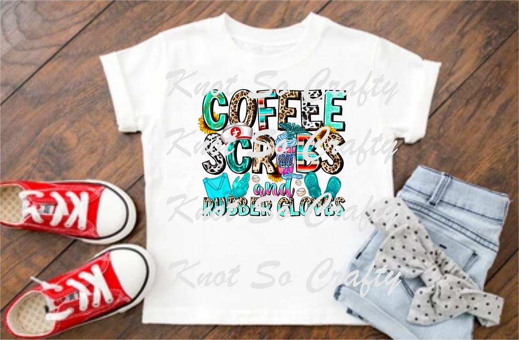 coffee scrubs and rubber gloves - medical <3374>