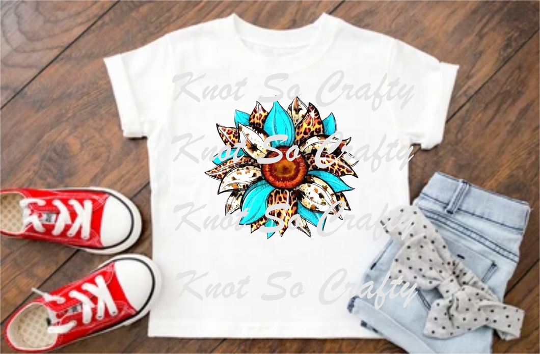 turquoise cow sunflower <4847>