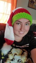 Load image into Gallery viewer, long Christmas crochet hat